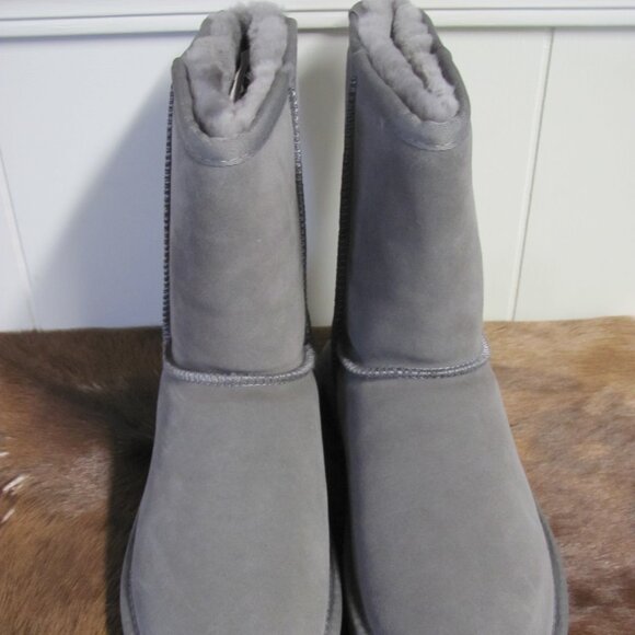 QUINCE WOMENS GREY AUSTRALIAN SHEARLING MID CALF BOOTS NIB - Picture 7 of 10